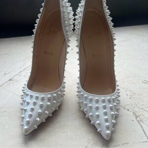 Christian Louboutin White Studded Heels